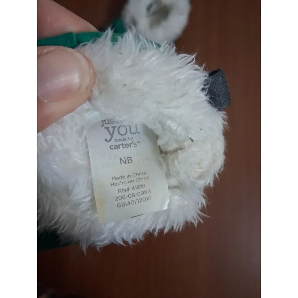 Carter's Monster Slippers Fleece Lined Green Baby Infant Unisex Newborn